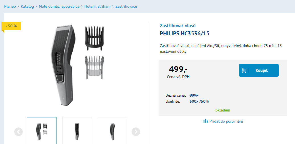 El. zastřihovač vlasů Philips 3000