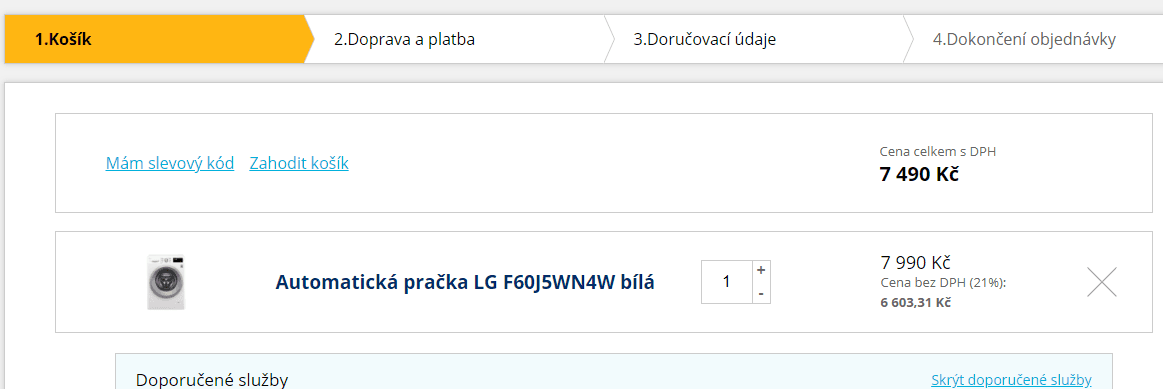 Pračka LG, 6,5kg, 1000 ot., A+++
