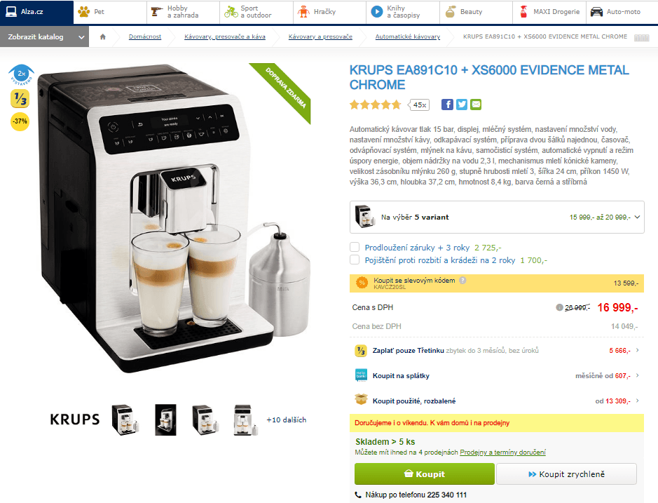 Automatické espresso Krups EA891C10