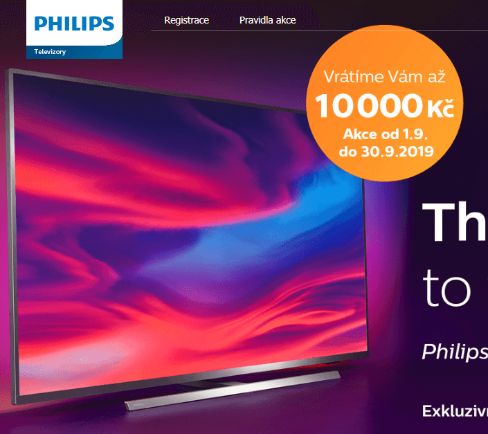 Až 10000 Kč zpět na TV Philips