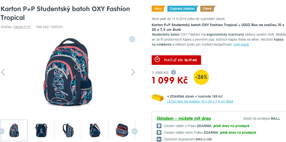 Školní batoh Karton P+P OXY Fashion Tropical 