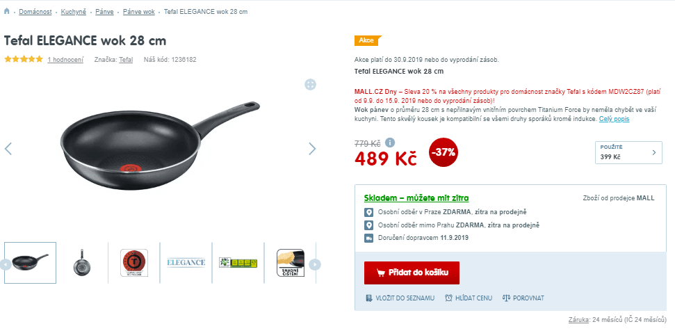 Pánev Wok Tefal Elegance 28 cm