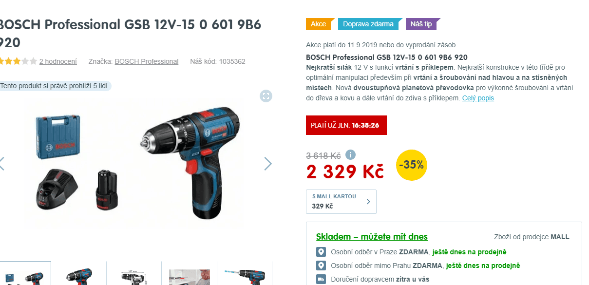 Aku příklepovka Bosch, 2x aku, kufřík