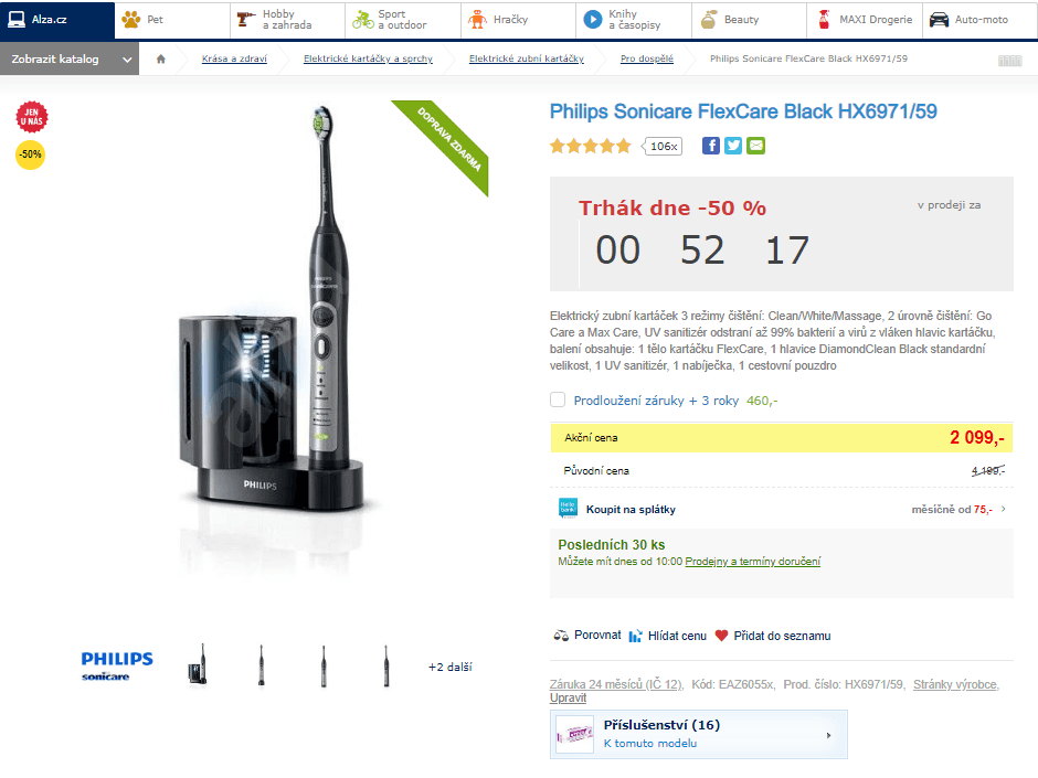 Sonický kartáček Philips s UV sanitizérem