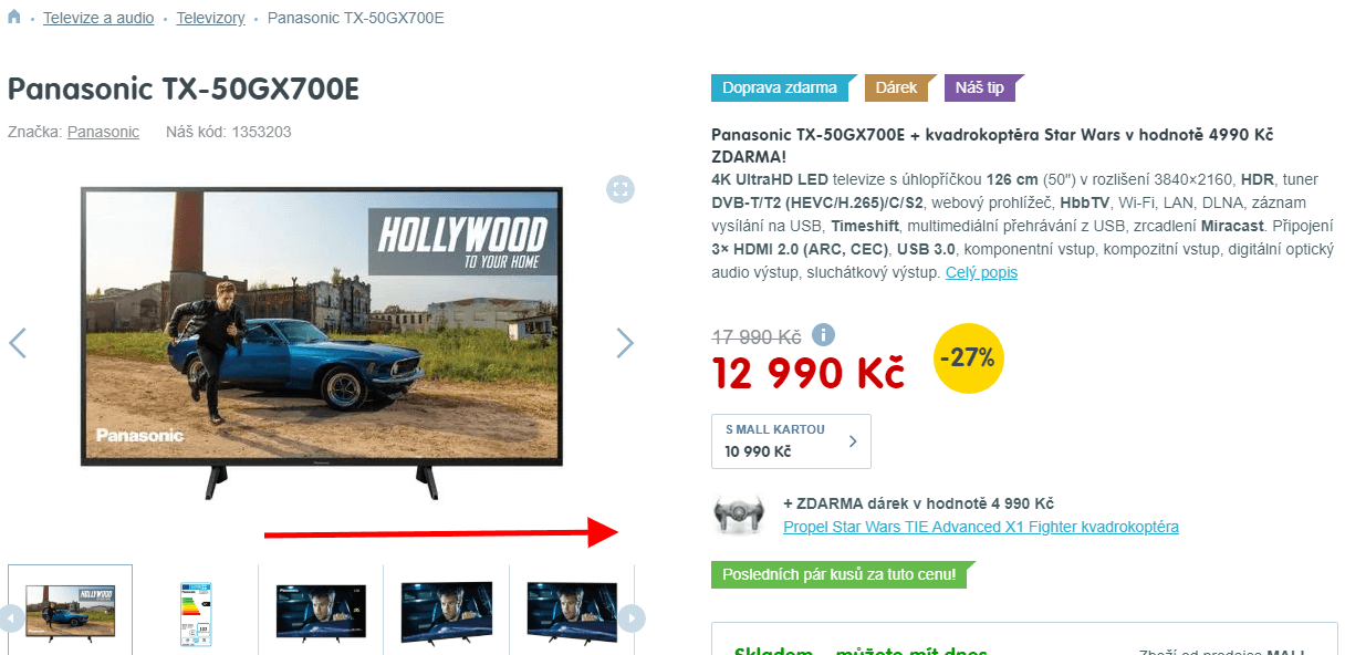 Ultra HD Smart TV, HDR, 126cm, Panasonic