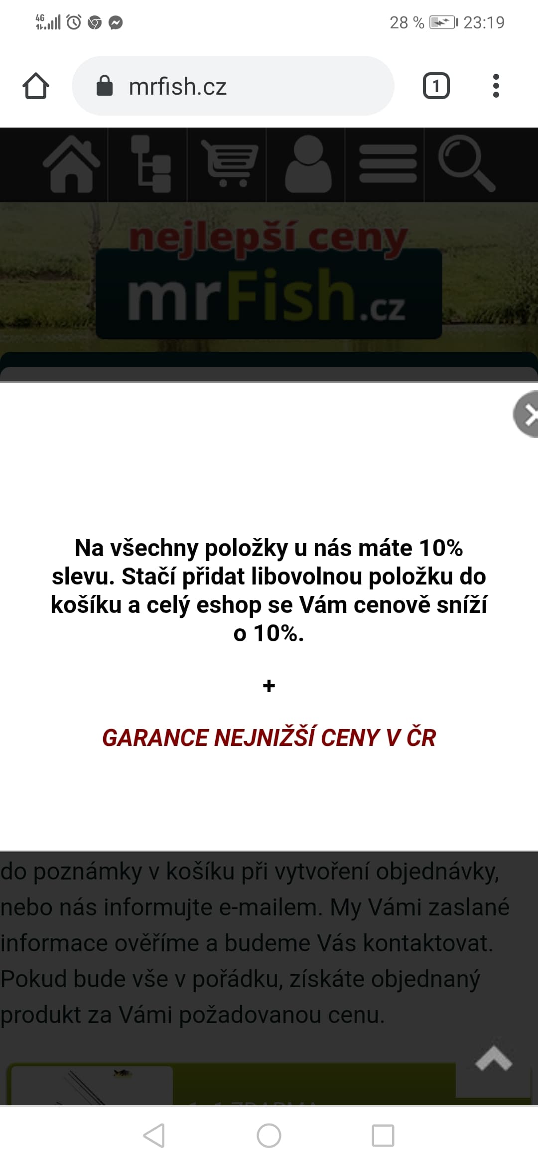 Rybářské potřeby, sleva 10% na vše