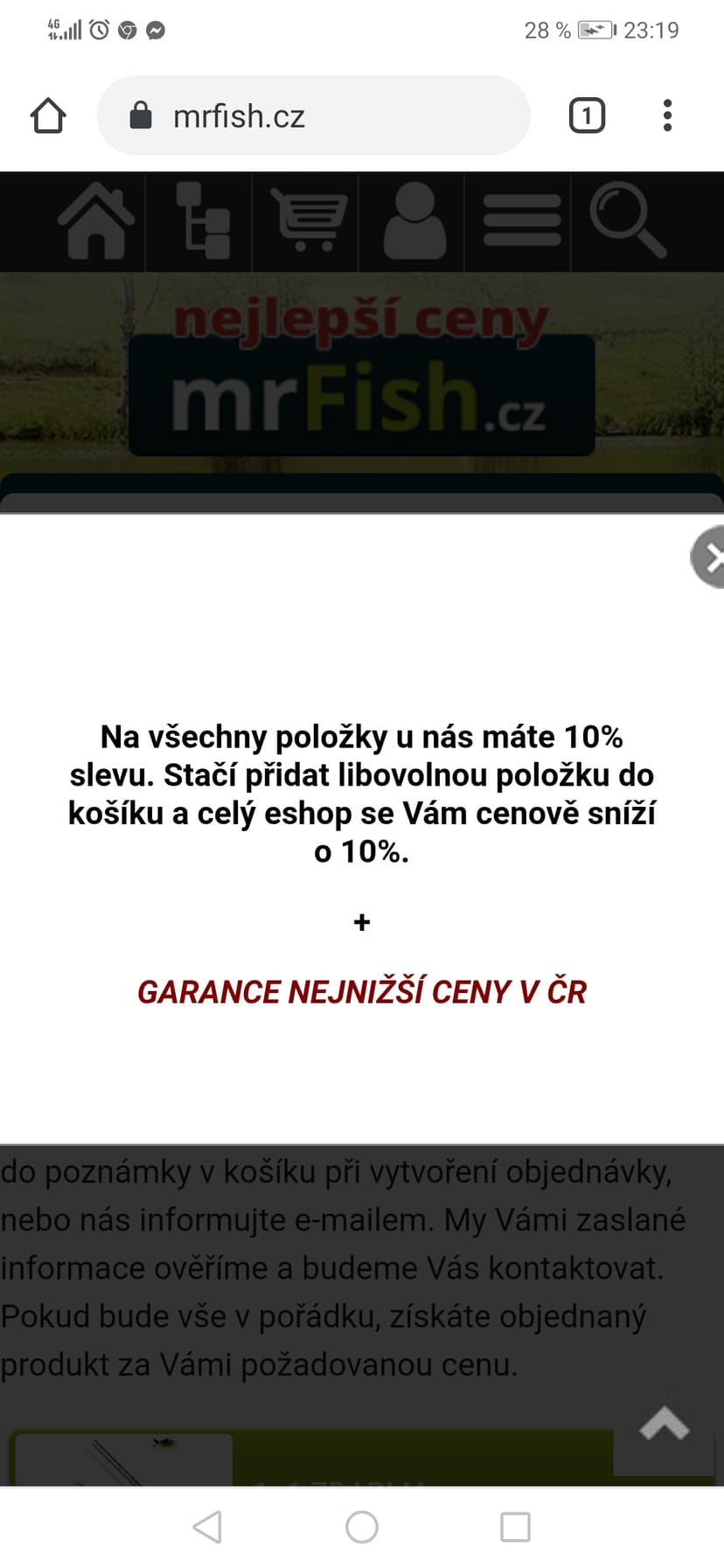 Rybářské potřeby, sleva 10% na vše