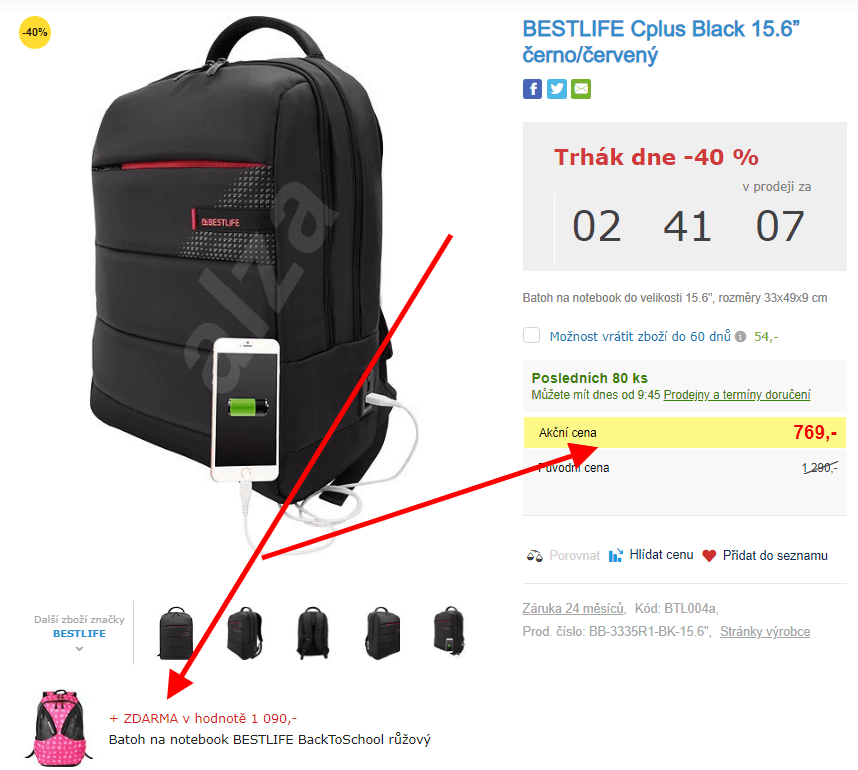 Batoh na ntb Bestlife Cplus 15,6”, USB