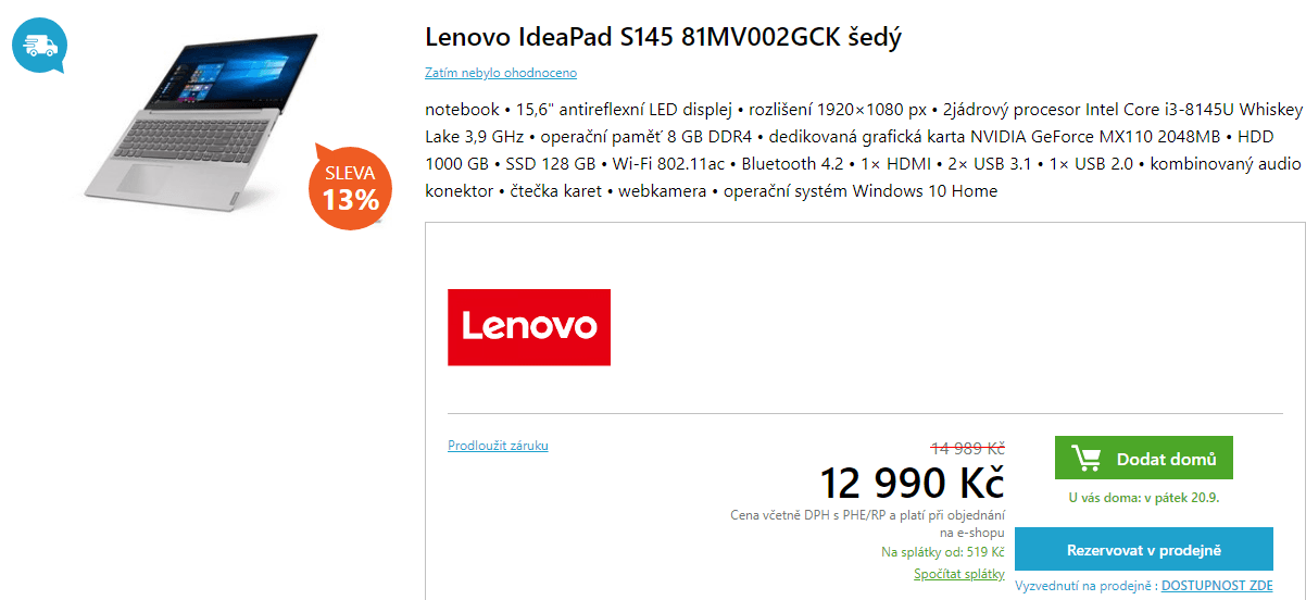 Lenovo, i3, 3,9GHz, 8GB RAM, 2GB Nvidia