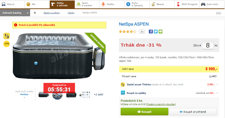 Mobilní vířivka NetSpa ASPEN, 4 osoby