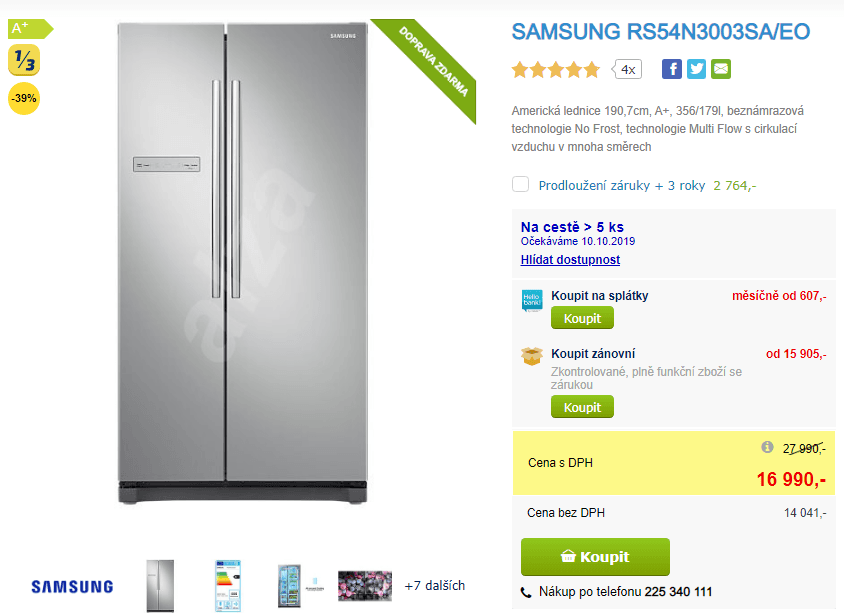 Americká lednice Samsung, no frost