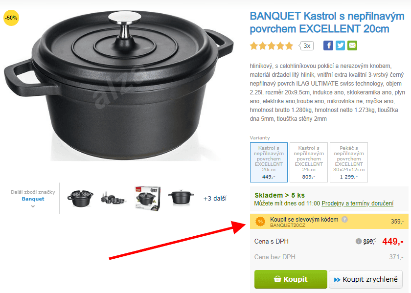 Kastrol s poklicí Banquet, 20x10 cm, trouba