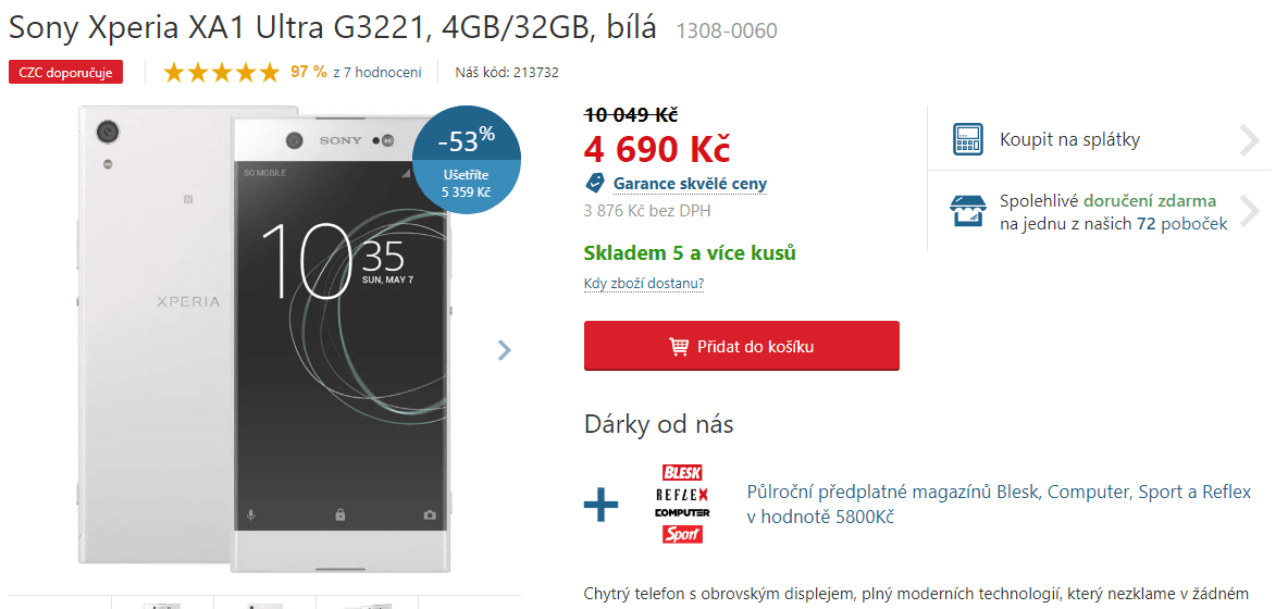 SONY, 8x 2,3GHz, 4GB RAM, 6", LTE, NFC
