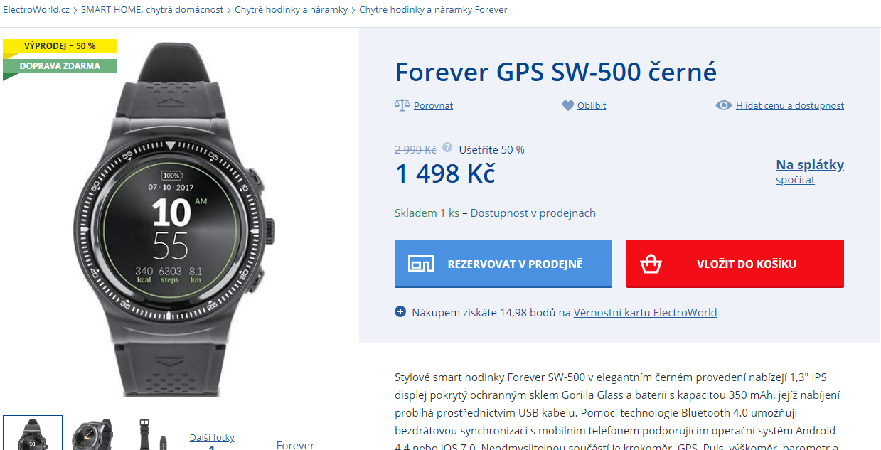 Chytré hodinky Forever SW 500