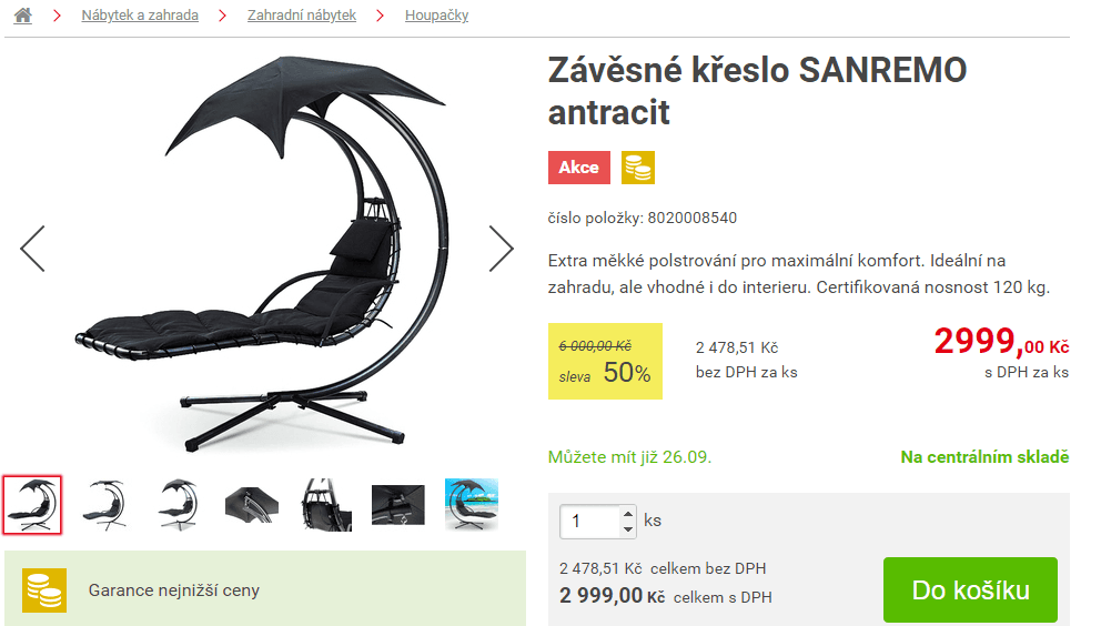 Závěsné křeslo Happy Green SANREMO 