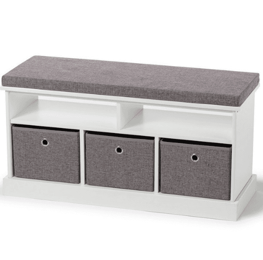 Polstrovaná lavice s 3 boxy Lori