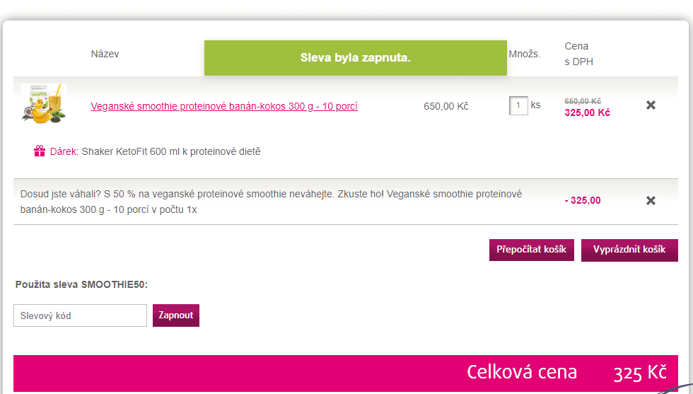 Sleva 50% na veganské smoothie