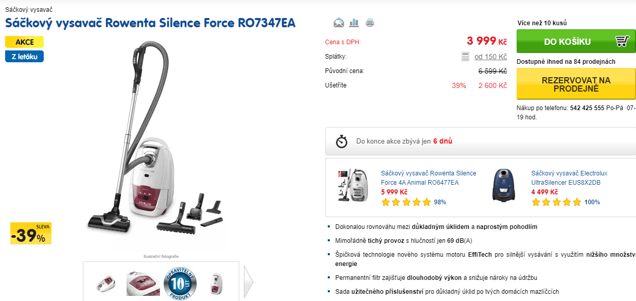 Sáčkový vysavač Rowenta Silence Force 5