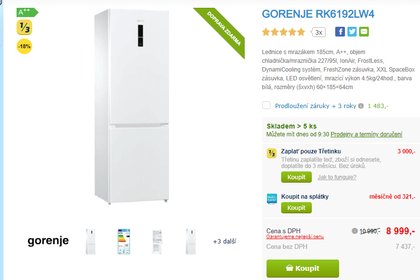 Lednice Gorenje, A++, 185 cm, IonAir, technologie