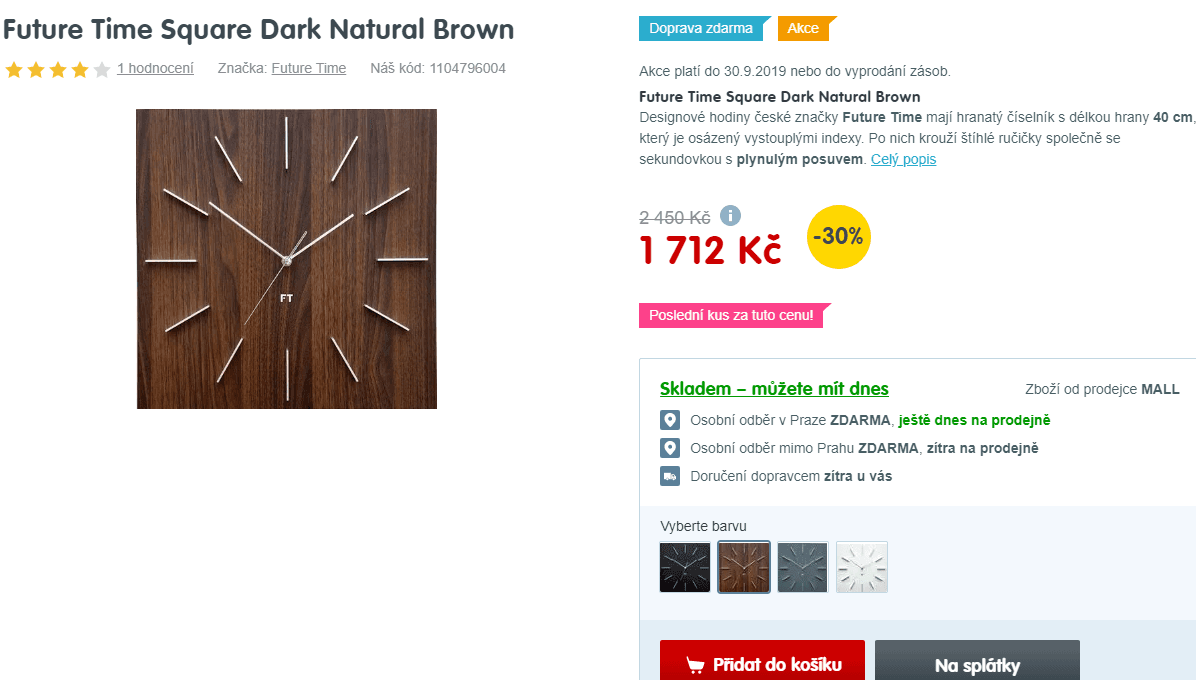 Designové hodiny, 40 cm