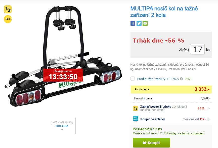 Nosič 2 kol na tažné - Multipla 2