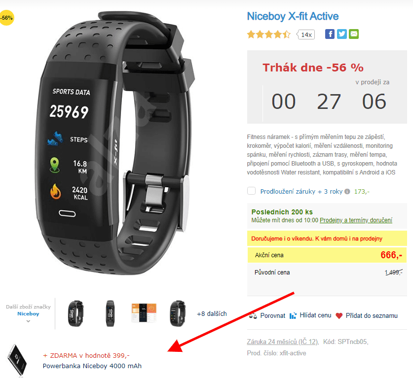 Fitness náramek Niceboy X-Fit Active