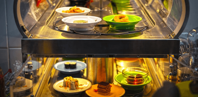 2 hod. running sushi (všední dny 10–17 hod.) 
