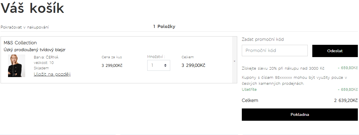 Marks & Spencer - sleva 20% na vše
