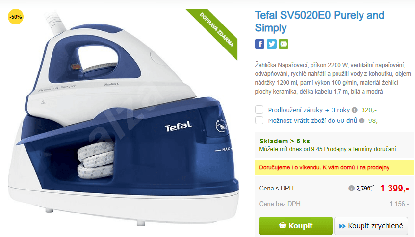 Parní stanice Tefal SV5020