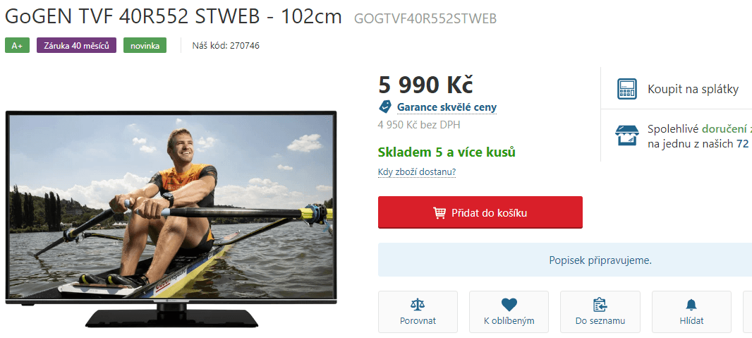 Full HD LED TV, Smart, 102cm, Gogen