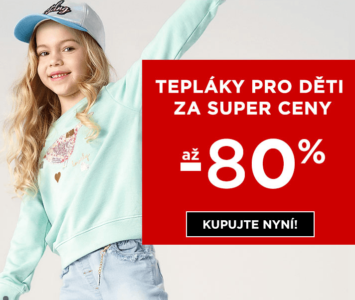 Sleva až -80% na dětské tepláky