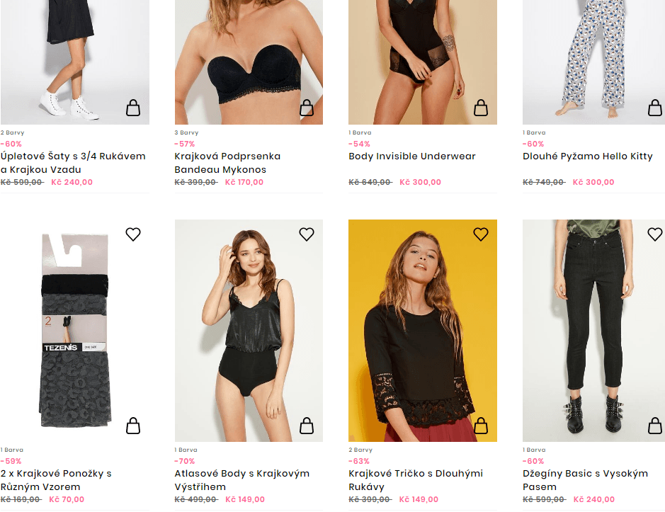 400 produktů Tezenis - sleva 70%