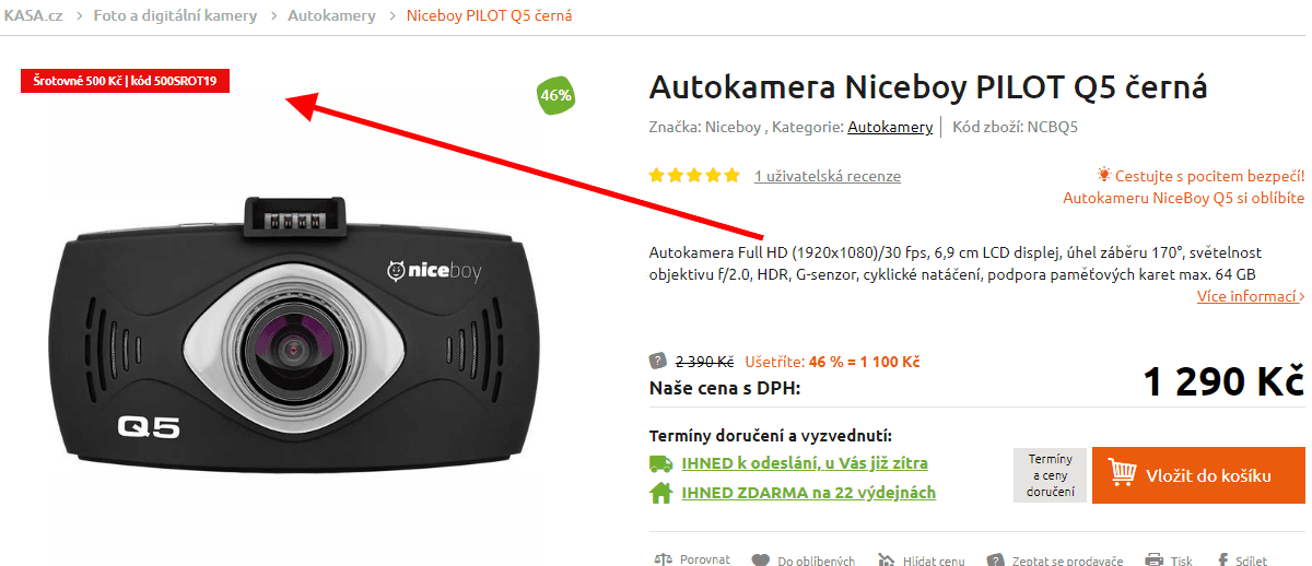 Autokamera Niceboy Pilot Q5, FHD, HDR