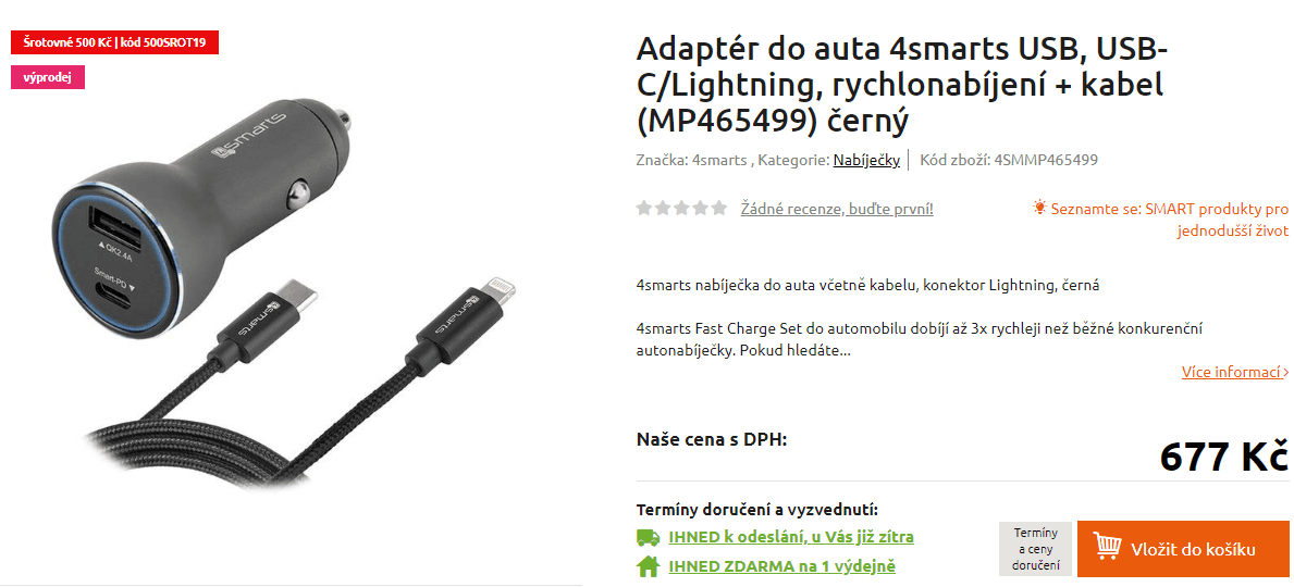Rychlonabíječka do auta 4smarts