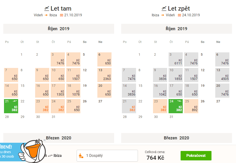 Zpáteční letenky Vídeň - Ibiza