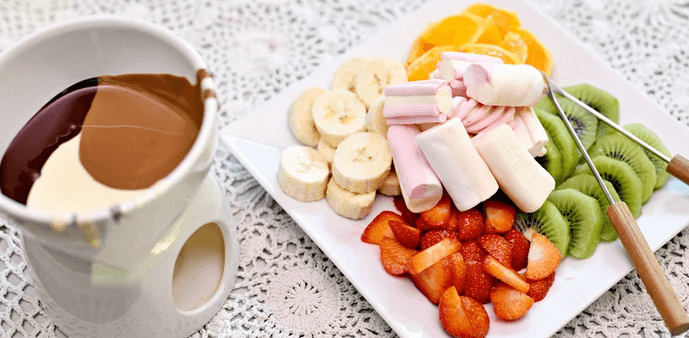 Čokoládové fondue pro 2 osoby