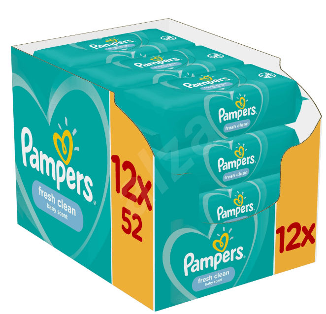 Vlhčené ubrousky Pampers 12× 52 ks 
