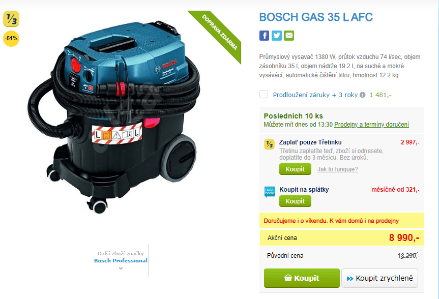 Vysavač Bosch Professional, mokré i suché
