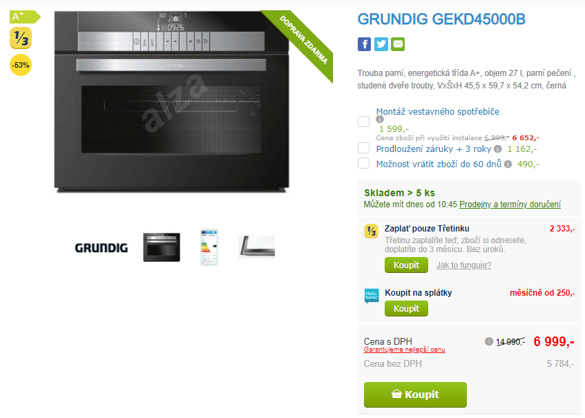 Vestavná parní trouba Grundig