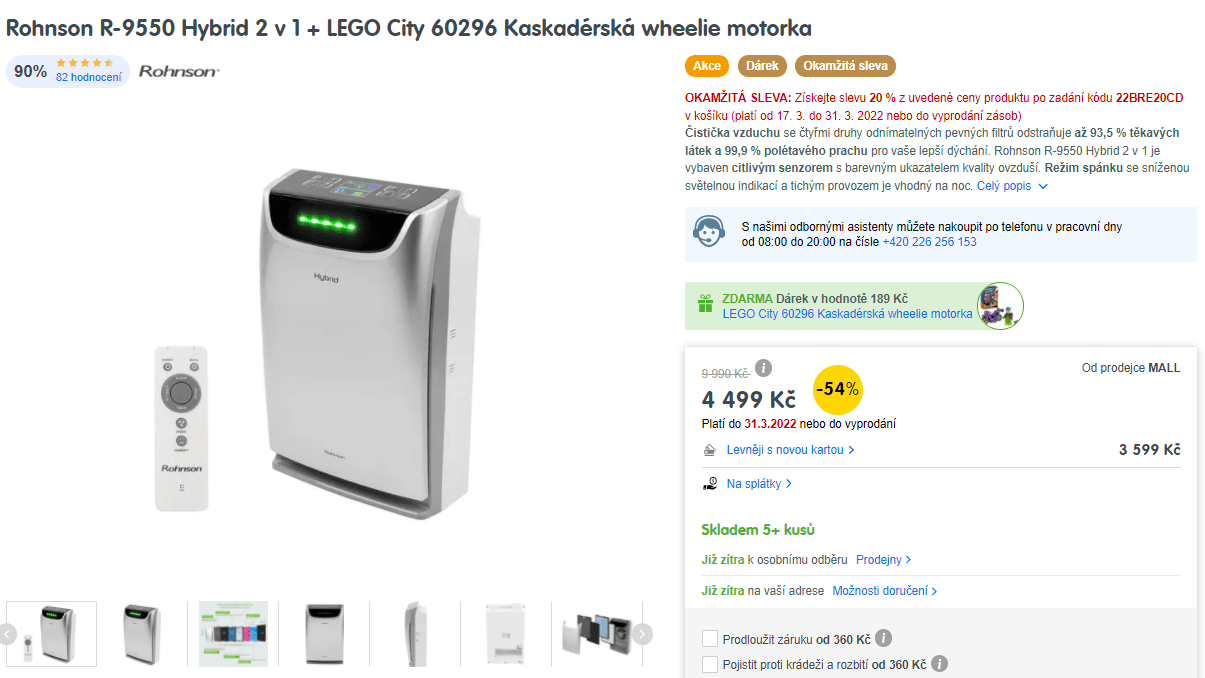 Čistička vzduchu ROHNSON R-9550