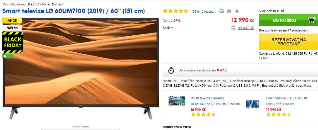 Ultra HD TV, HDR, Smart, 153cm, LG