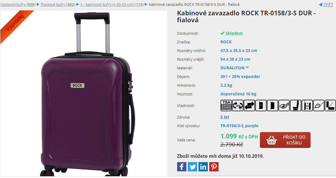 Rock Tectonic, S, kabinové, plast, kolečka
