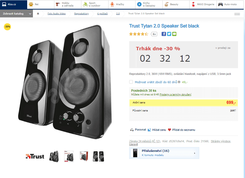 Reproduktory Trust Tytan 2.0, 36W