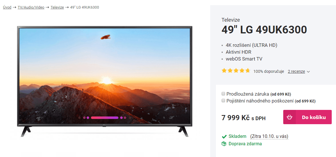 Ultra HD TV, HDR, Smart, 124cm, LG