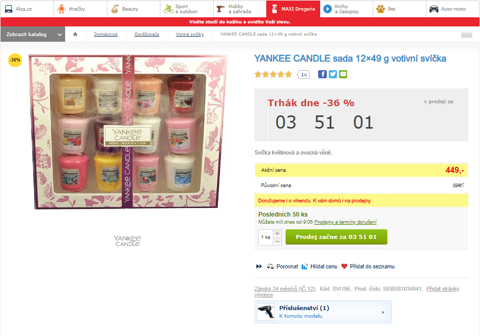 Sada svíček Yankee Candle, 12x 49 gr