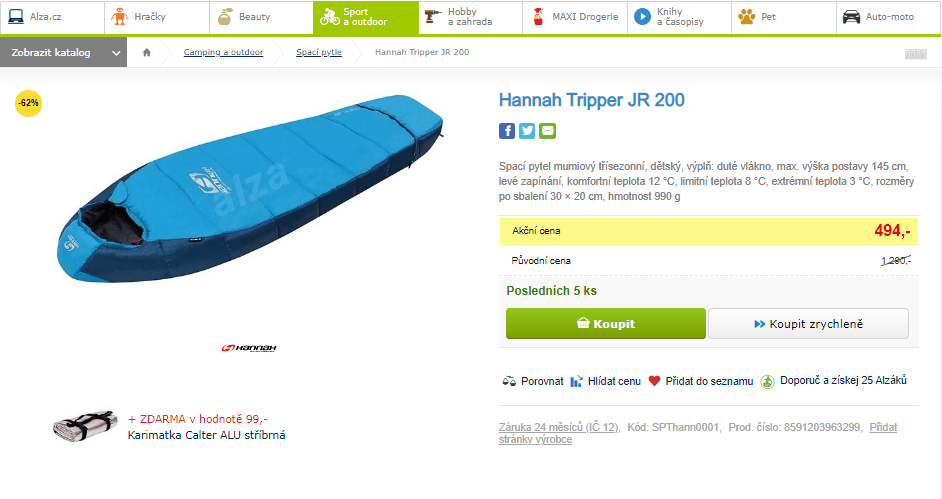 Spací pytel pro děti Hannah Tripper