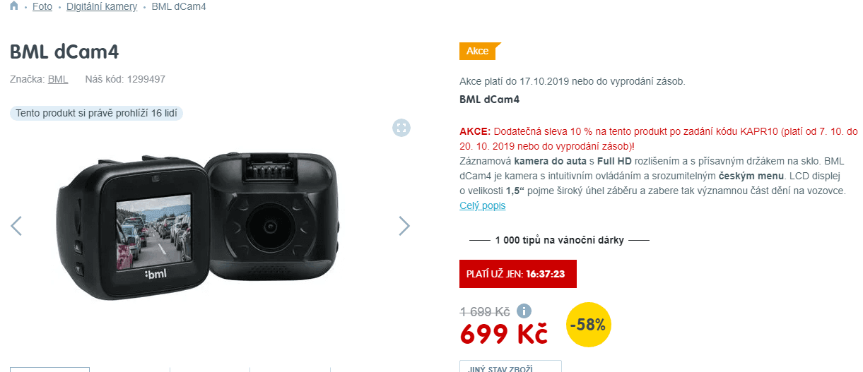 Kamera do auta BML dCam4 