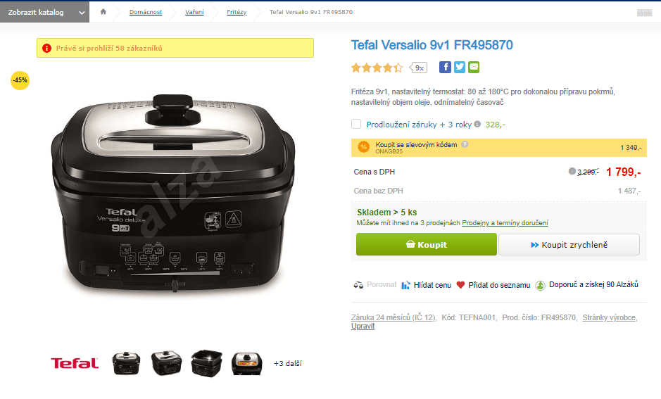 Multifunkční fritéza a hrnec Tefal 9v1