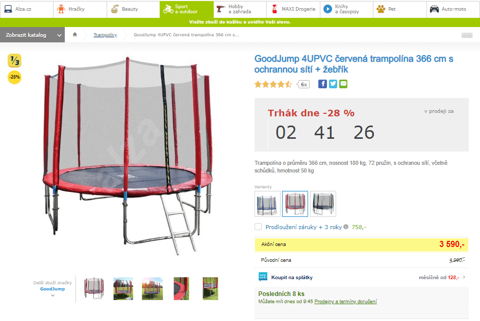 Trampolína GoodJump, 366 cm