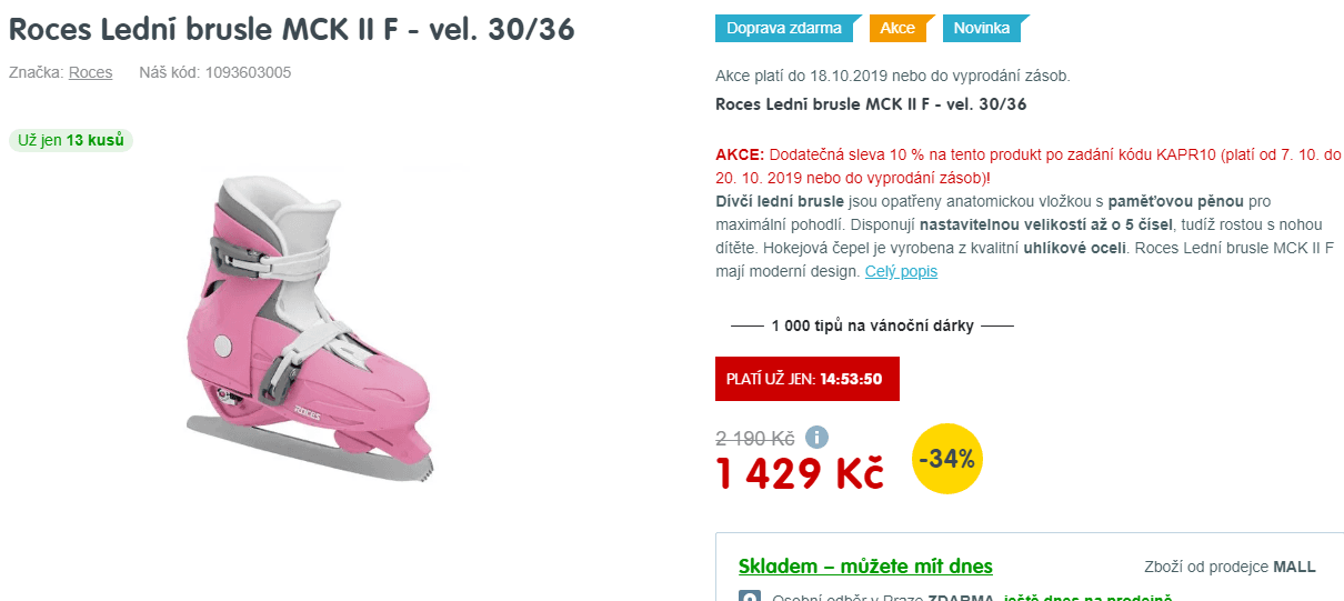 Roztahovací lední brusle Races - od 25